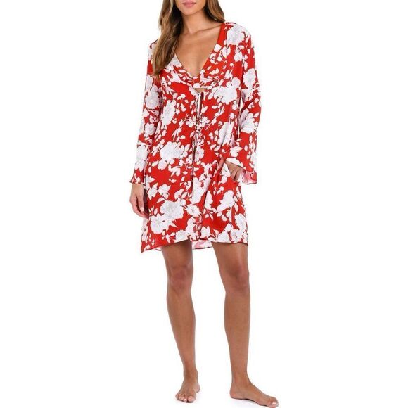 L'Agence Women's Rouge Lisa Ikebana Plunge Floral One-Piece Swimsuit Sz XL NWOT - Picture 5 of 10